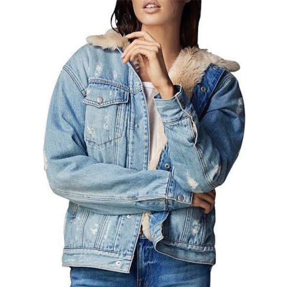 Ena Pelly Jackets & Blazers - Ena Pelly Classic Denim / faux Fur jacket
